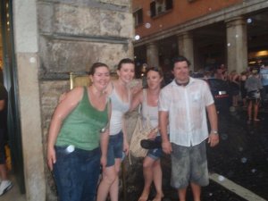 Drowned rats! After getting caught in Rome hail storm